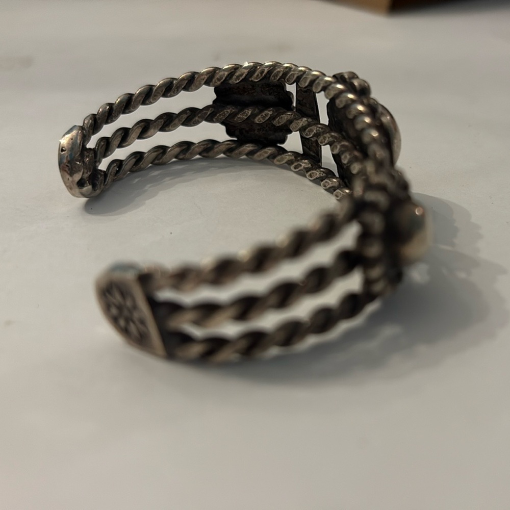 Fred Harvey Era Silver Native American Twisted Band Bracelet
